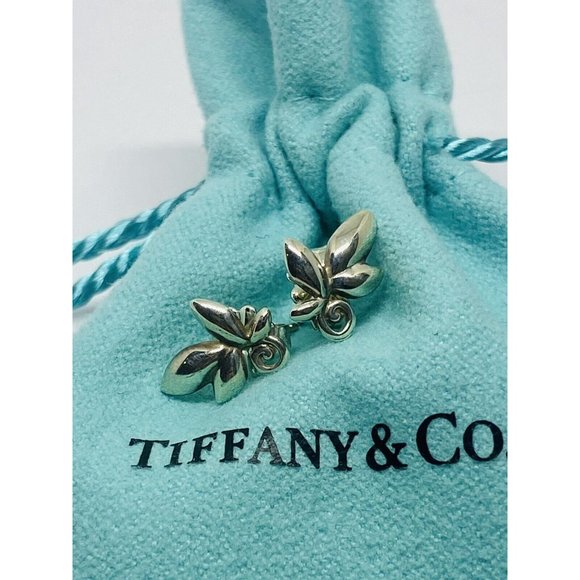 Tiffany & Co. Paloma Picasso Olive Leaf Stud Earrings Silver 925 Mint Pouch - Picture 3 of 6